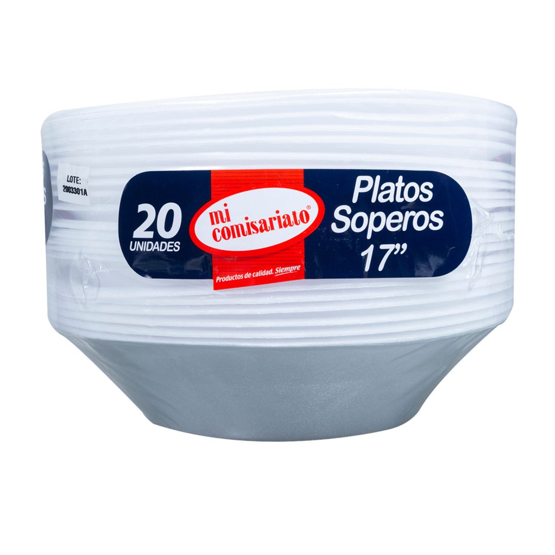 Plato de plástico grandes blanco de 25 cm – Comercial Payá