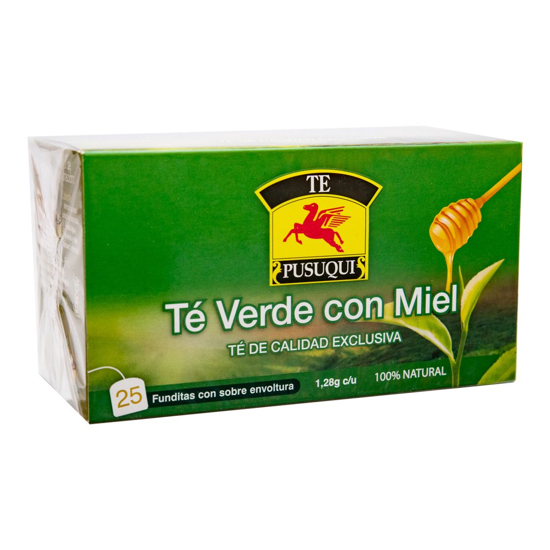 Pack 25 Uds Té Verde con Miel Pusuqui 32g 910637