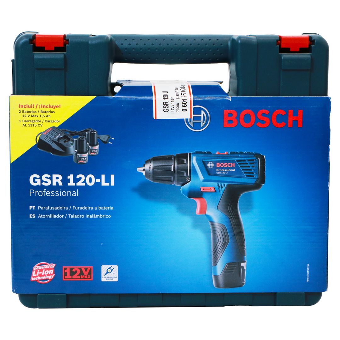 Taladro percutor Bosch GSB 120-LI 2 baterías y maletín