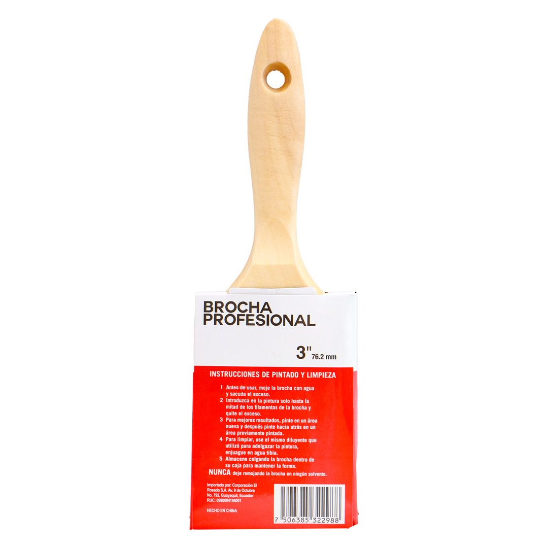 Brocha Ferrisariato Profesional 3” Mango de Madera - 915993