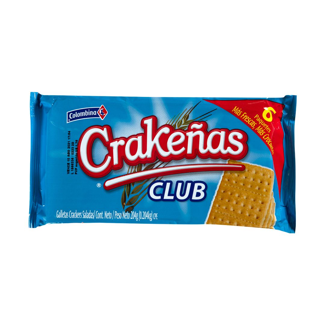 Pack 6 Und Galleta De Sal Colombina Crakeñas Club 204g 921476