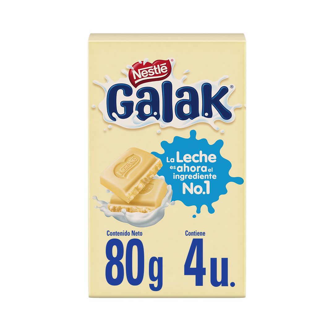 Pack 4 Uds Barra Chocolate Blanco Galak 80g 922305