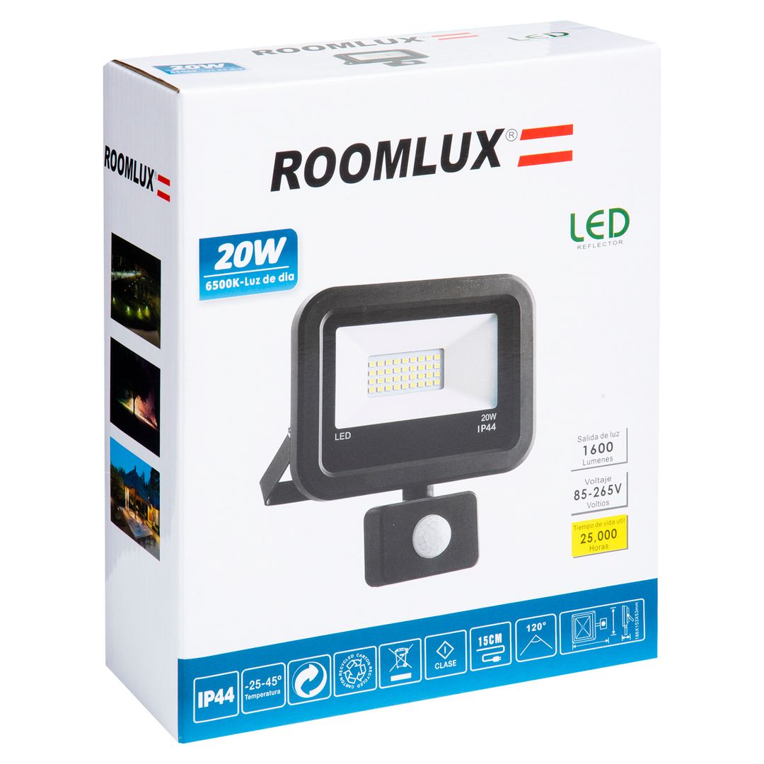 Reflector LED con Sensor de Movimiento 10W, 20W