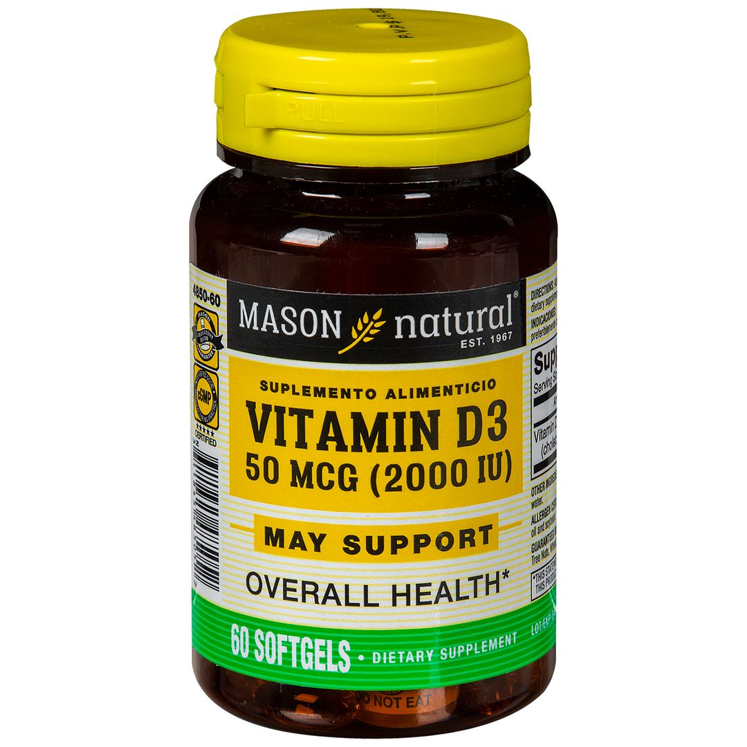 Vitamina D 3 Mason Natural 60 Cápsulas 926229