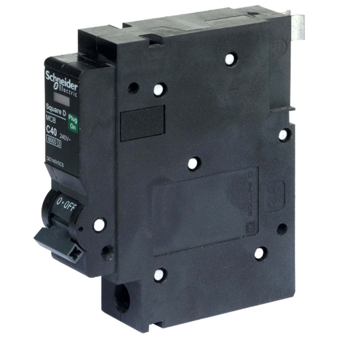 Square D QO140 1-Pole 40A Circuit Breaker – Standard Size, UL Listed For Residential Electrical Panels
