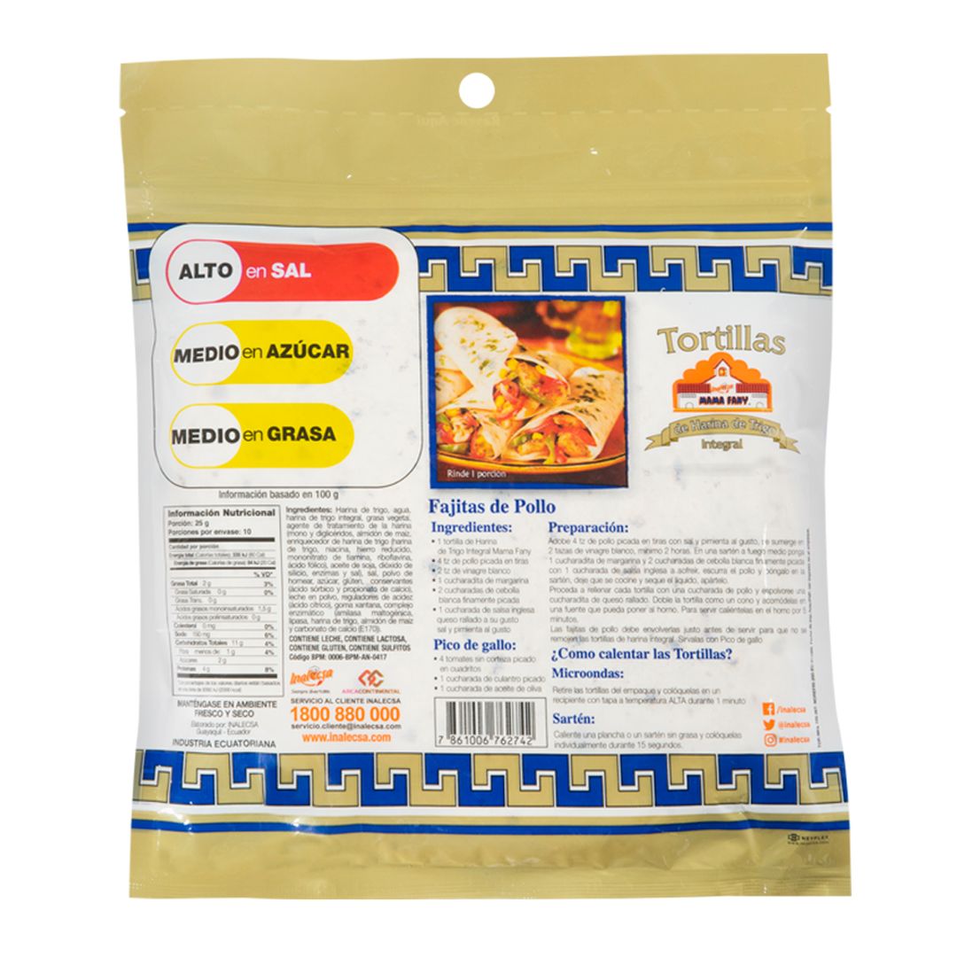 Tortillas Mama Fanny Integrales 250g 951156