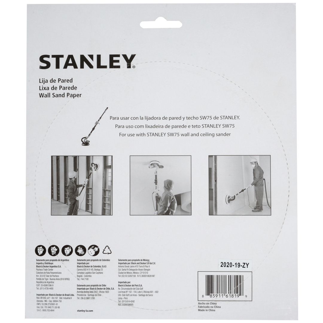Lija Stanley de Pared Grano 180 - 5 unidades - 952537