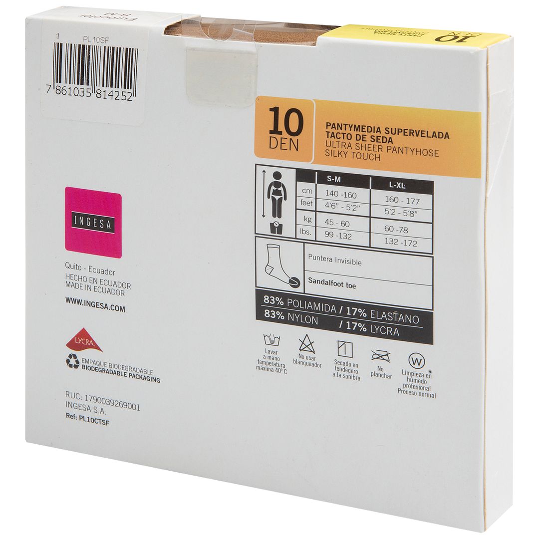Medias Panty Nylon Ingesa Punta Invisible Eurocolor Varias Tallas 955286