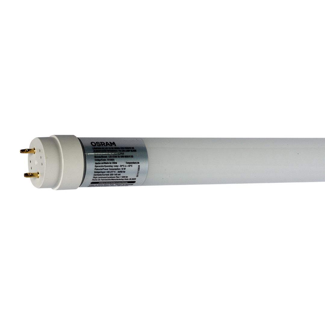 Tubo LED T8 18W, Conexión: UNA punta, Equivale tubo fluorescente 36W