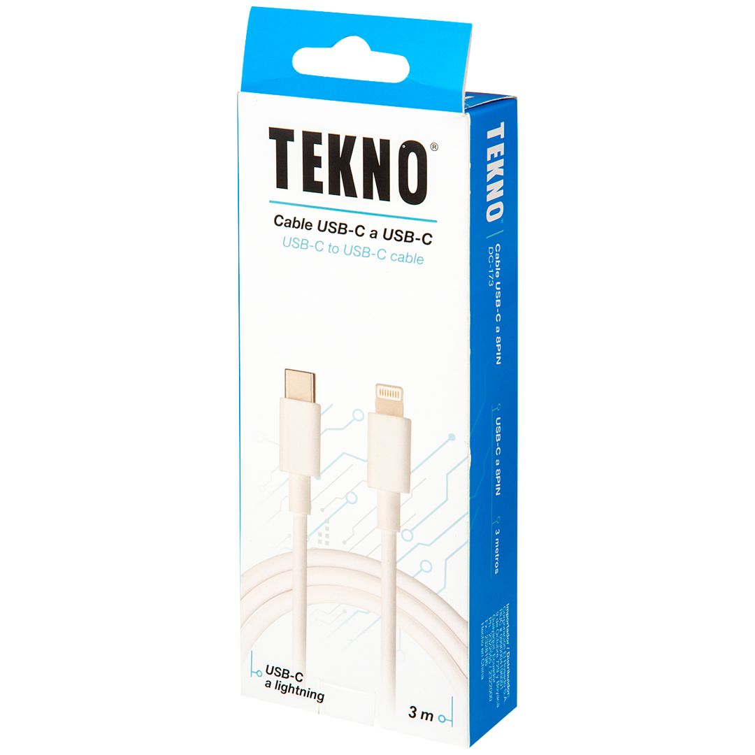 Cable de Carga Rápida Tekno USB-C a 8Pin - 3M - 962185