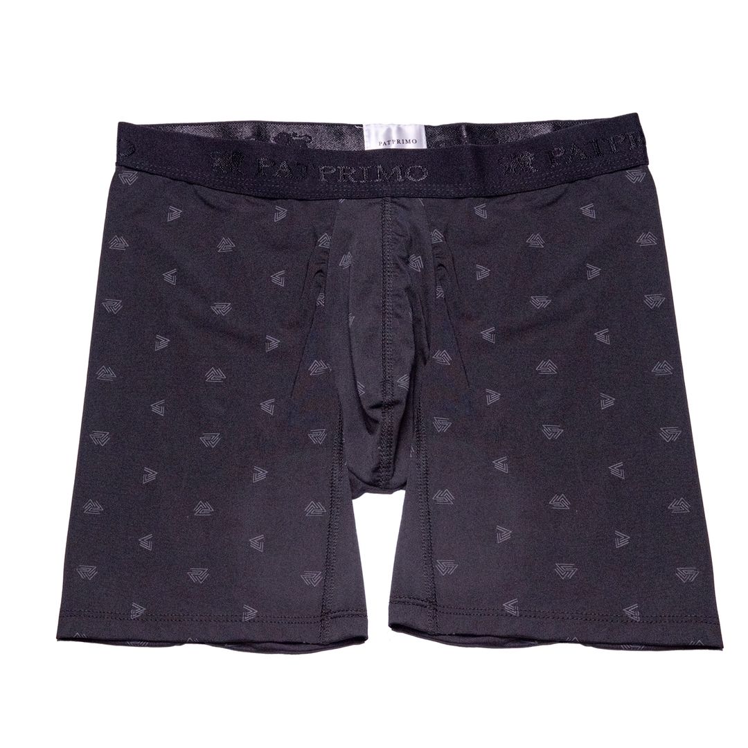 Boxer Hombre Pat Primo Microfibra Corte Medio Estampado Negro Varias Tallas