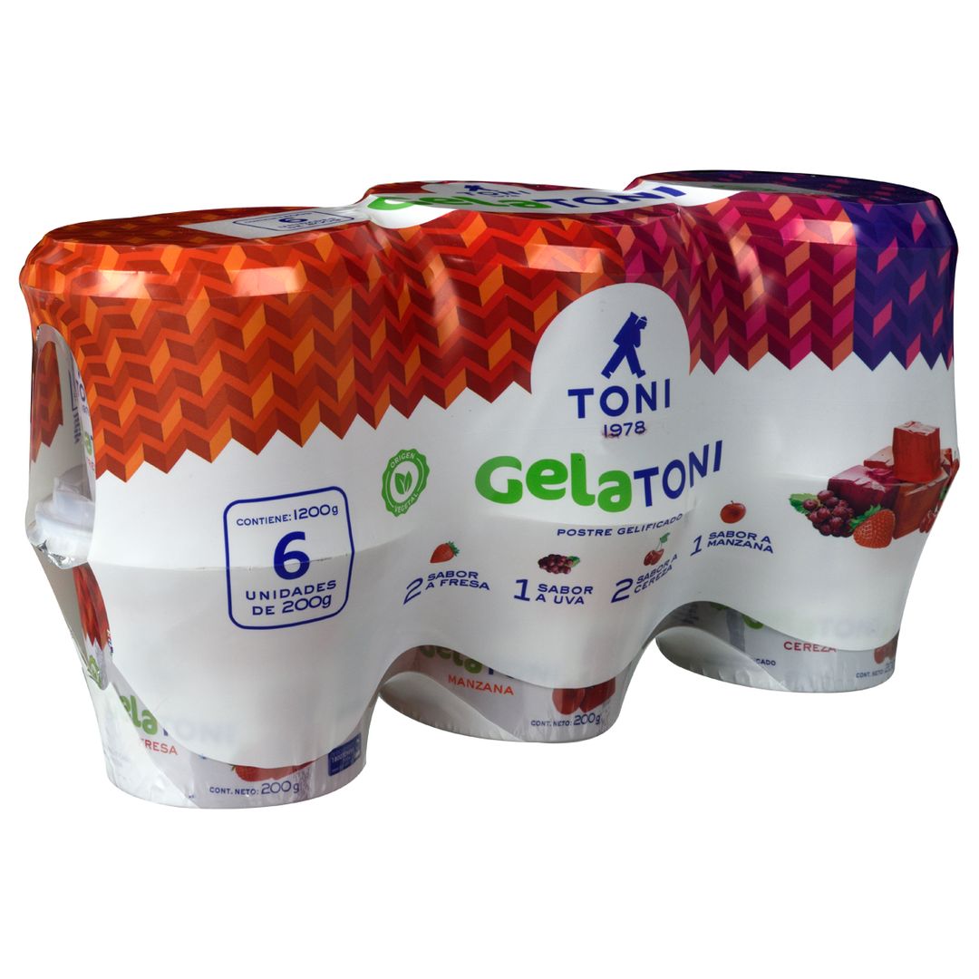 Pack 6 Uds Gelatina Toni Sabores Surtidos 200g 982530