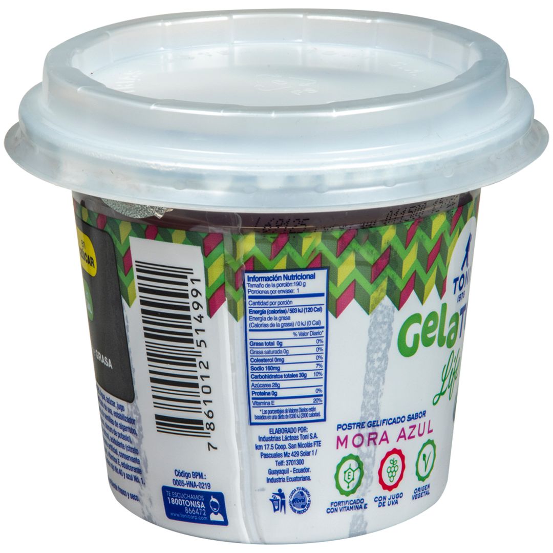 Gelatina Toni Life Mora Azul 190g 987061