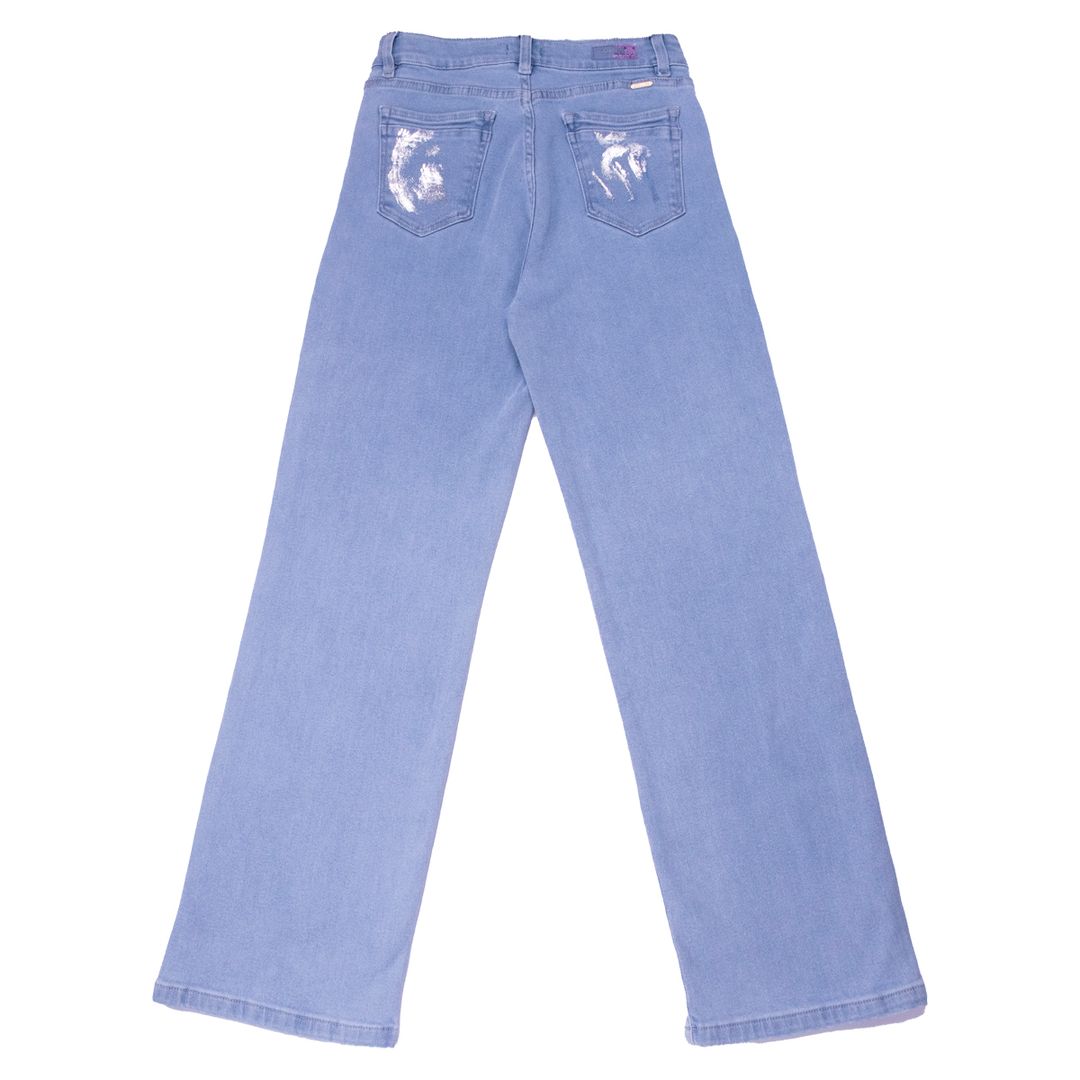 Pantalón Teen Holler Metalizado Azul Claro - Varias Tallas - 988883