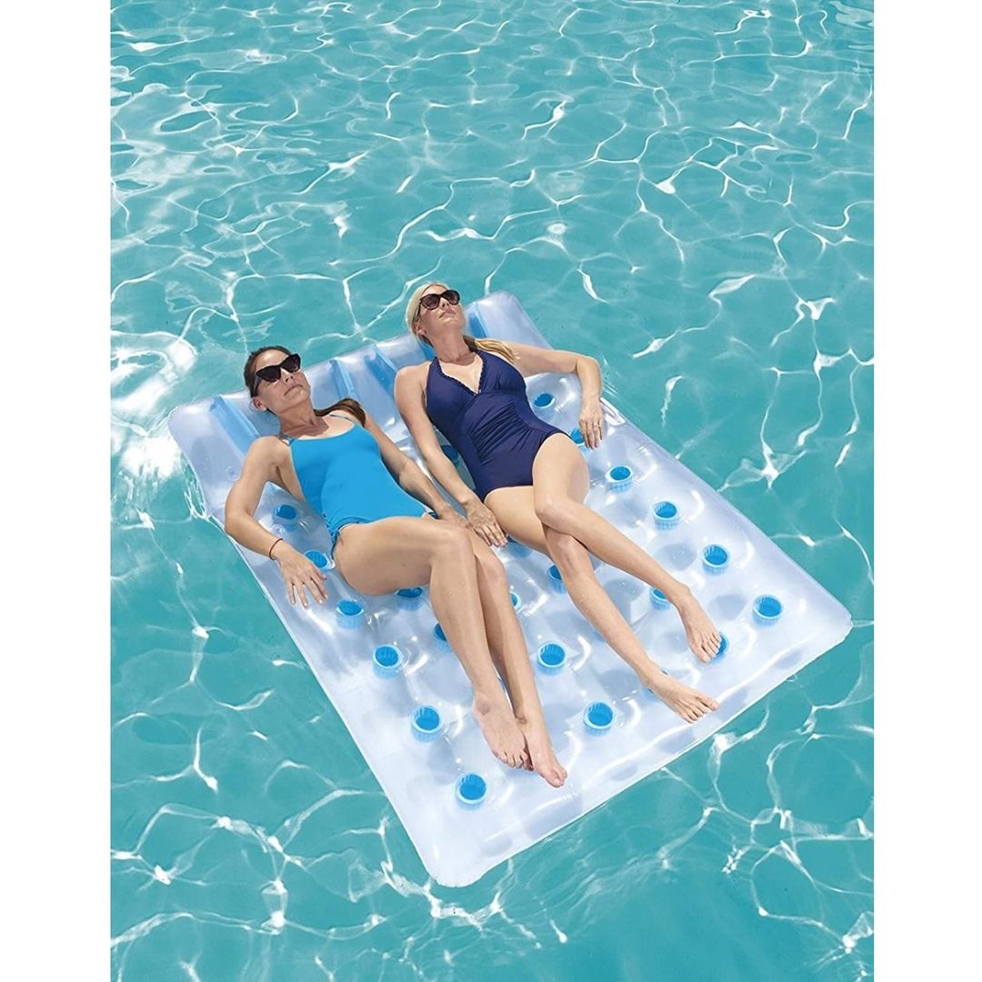 Bestway Colchoneta hinchable piscina Hydro Force malla azul 188x109 cm