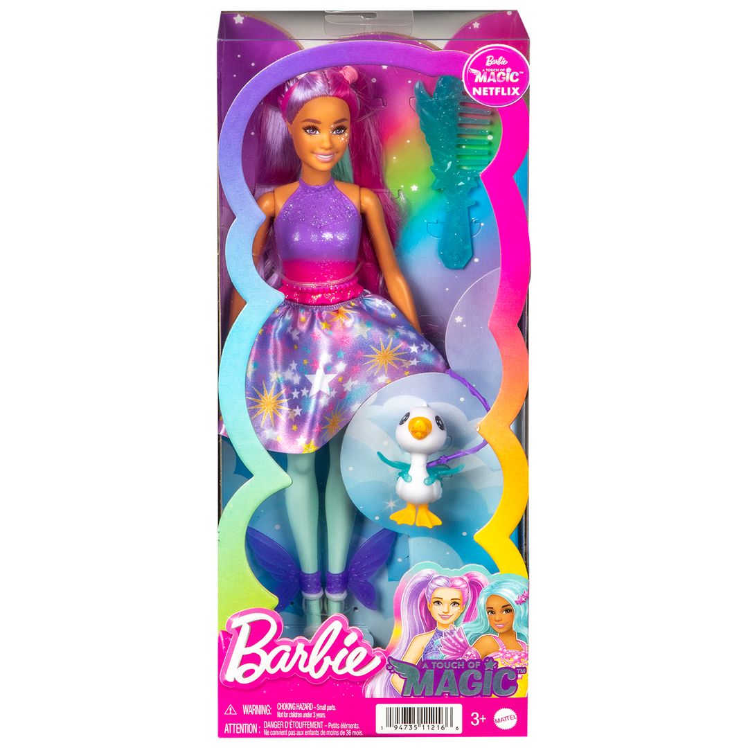 Barbie Un toque de muñeca mágica y accesorios, el glifo con traje de  fantasía, mascota, correa y accesorios de estilo