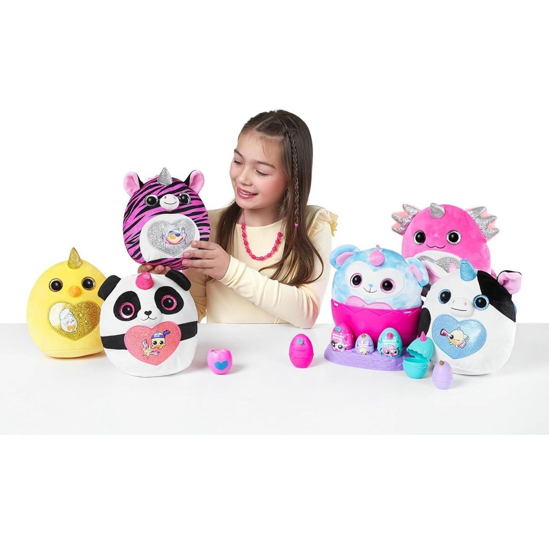 Rainbocorns Eggzania Mini Mania – Oeuf Surprise Peluche Zèbre, 10 Surprises