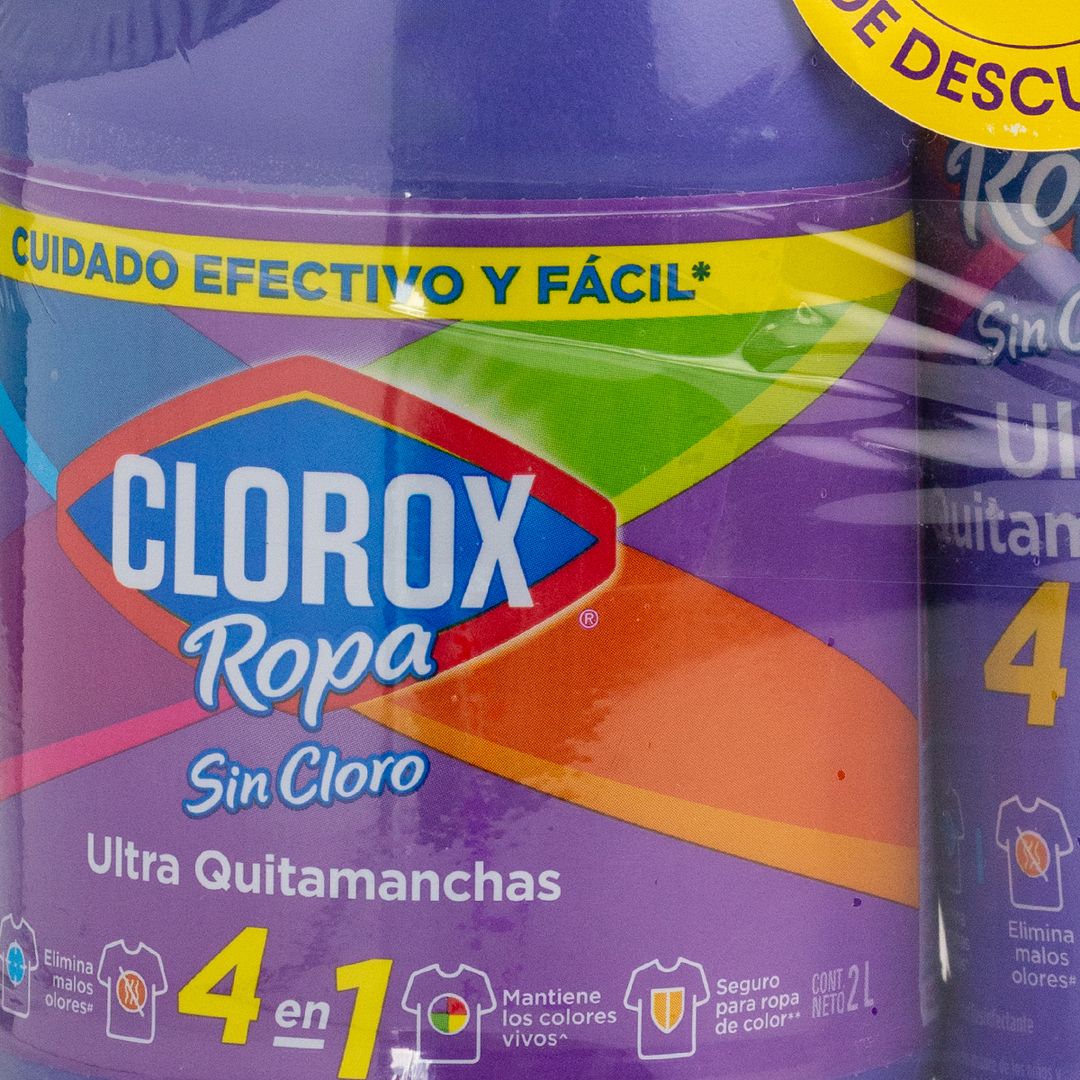 Pack Quitamanchas Sin Cloro Clorox 4 en 1 para Ropa de Color Botella 2 ...