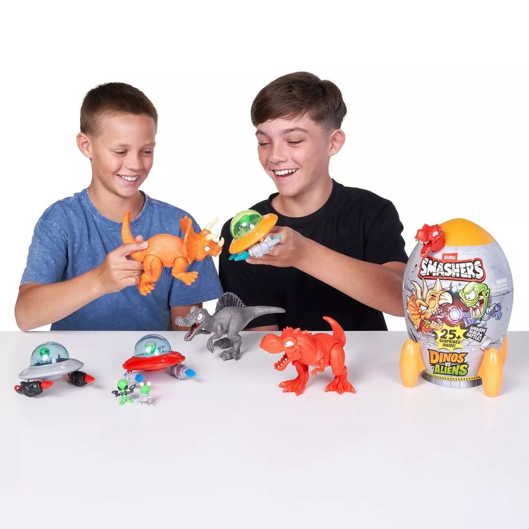 Smashers Dino Vs Aliens – Huevo Aplastable T-Rex – Más De 20 Sorpresas – ZURU