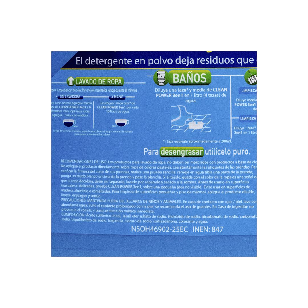 Detergente Líquido Clean Power Multiusos 1 Gal - 1095116