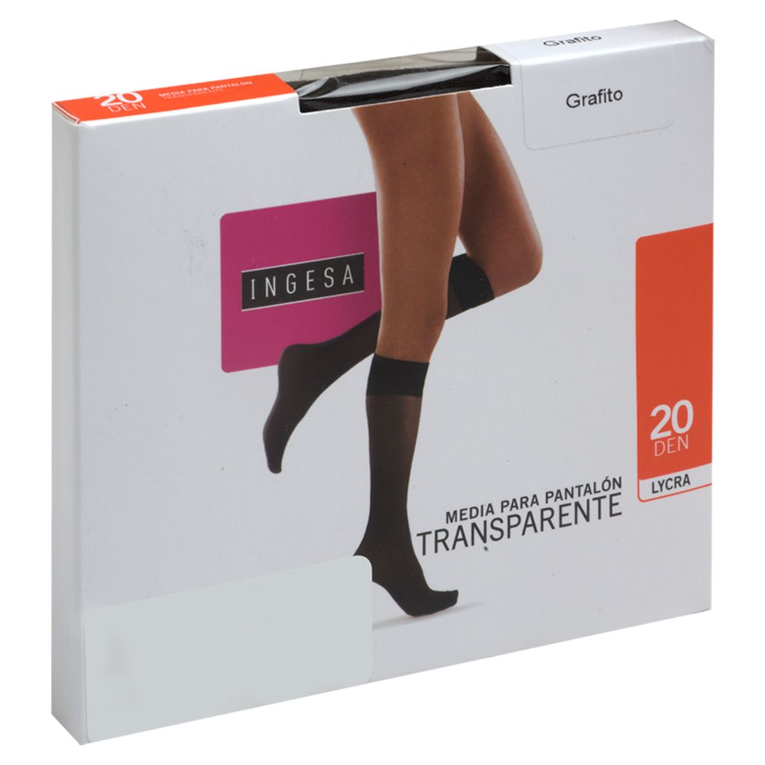 Medias Panty Nylon Ingesa Punta Invisible Grafito 965226