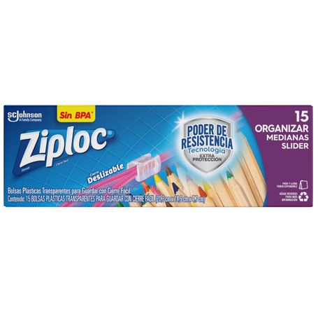 Ziploc Bolsas Slider Con Cierre Fácil Grandes 10 Un