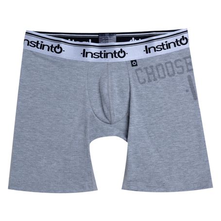 Boxer Caballero Instinto Algodón Lycra Largo Llano Gris Jaspe - Varias  Tallas - 944597