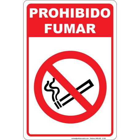 Señalética Safety Prohibido Fumar 8x12" - 948039